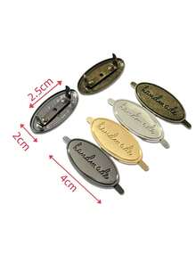 DIY手工纽扣、包袋配件、装饰性logo纽扣、行李箱五金配件、DIY手工包袋金属徽章、行李箱金属铭牌、金属“手工”斜体服装标签、手工服装及包袋字母标签、多色椭圆形合金手工标签、缝纫工艺配件、服装、牛仔裤、鞋子、包袋手工标签 - 彩色 - 查看 5