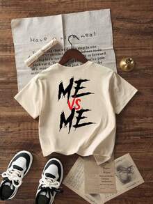 Tween Boy 休闲印花圆领短袖 T 恤，夏季上衣