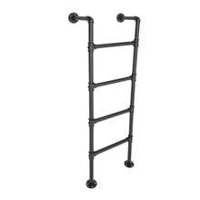 57" Tall Bunk Bed Ladder In Black Or Silver, 4-Step Carbon Steel Design, Customizable Height, Easy Installation, Modern Style For Home, Loft, Or Dorm Use - Black - View 5