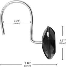 MitoVilla Purple Shower Curtain Hooks Rings, Metal Shower Hooks Shower Curtain Liner, Purple Rust Proof Shower Rings Curtain Accessories And Bathroom Shower Rod, 12 Pack Bathroom Set - 黑色 - 查看 2
