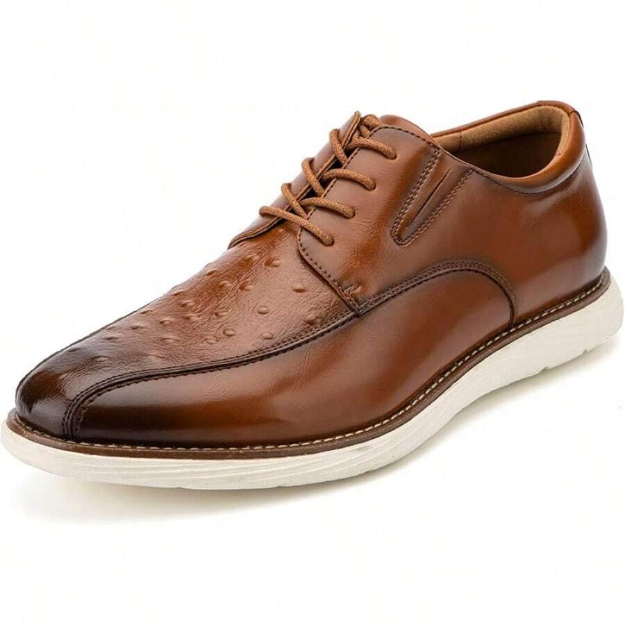 Men's Oxford Shoes Dress Shoes Men's Lightweight Lace-Up Fashion Shoes-20256688 - 棕色-09 - 查看 1