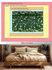 1 Stück - Riesige Frühlings Blumen Wanddekoration - grüne Blätter weiße Blumen Thema Hintergrund ohne Strom benötigt, beständiger Polyester für Innen und Außen, Dekoration für Veranstaltungen, Hochzeiten, Partys, Foto Hintergrund, Wandkunst Zuhause, Bankettszene Aufstellung - Verschiedenfarbig - Übersicht 8