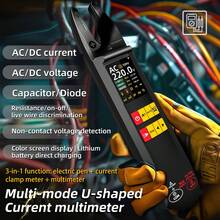 True Clamp Meter - CAT111 Certified Digital Clamp Multimeter With Auto/Manual Ranging, Mini Clamp, USB Charging And Li-Polymer Battery - Durable Electricity Tester For Electrical, Industrial, HVAC, Solar, Supports Current/Voltage Measurement, Ergonomic Design, Rugged Construction - Black - View 4