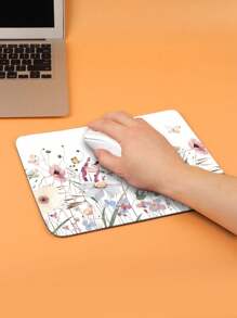 1pc Small Floral Mouse Pad For Laptop/Computer Office Use