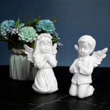 1 件，斯堪的纳维亚天使翅膀雕像 - 5*11 厘米树脂丘比特装饰，奢华婚礼守护者装饰，圣诞节情人节家居装饰万圣节装饰秋季装饰房间装饰秋季装饰的治愈礼物