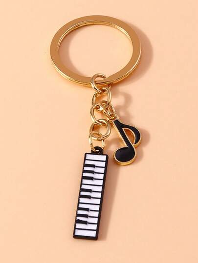 1 件男女通用乐器电子键盘钥匙扣，音乐爱好者礼物吊坠钥匙圈学校汽车配件可爱哥特 Y2k