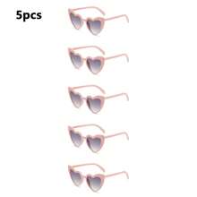 1/5 pezzi Occhiali a forma di cuore alla moda - Realizzati in materiale policarbonato - Disponibili in nero e bianco - Personalizzabili con pennarelli a olio colorati per il fai-da-te - Accessori da matrimonio, oggetti fotografici
