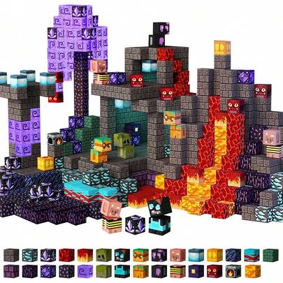 78-200 st magnetiska byggklossar spelbaserade Magwonder-grottvärlden med magnetkonstruktionsleksaker STEM-sensoriska presenter för pojkar och flickor, födelsedag