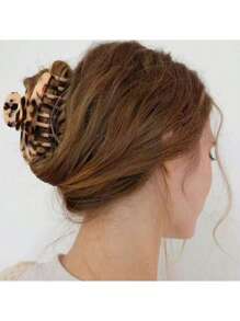 Hair Clips 1pc Women's Plus Size Leopard Print Acetate Hair Claw, Fashionable & Elegant Design, Versatile Everyday Wear Hair Accessories Elegant Claw Clips, School Stuff, College
