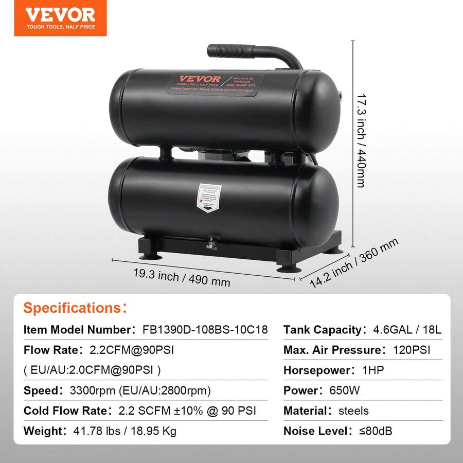 Air Compressor 750W/1450W/3000W Oil Free Air Compressor Quiet Portable Compressor Pump For Auto Repair Tire Inflation Home - 4L - Xem 1