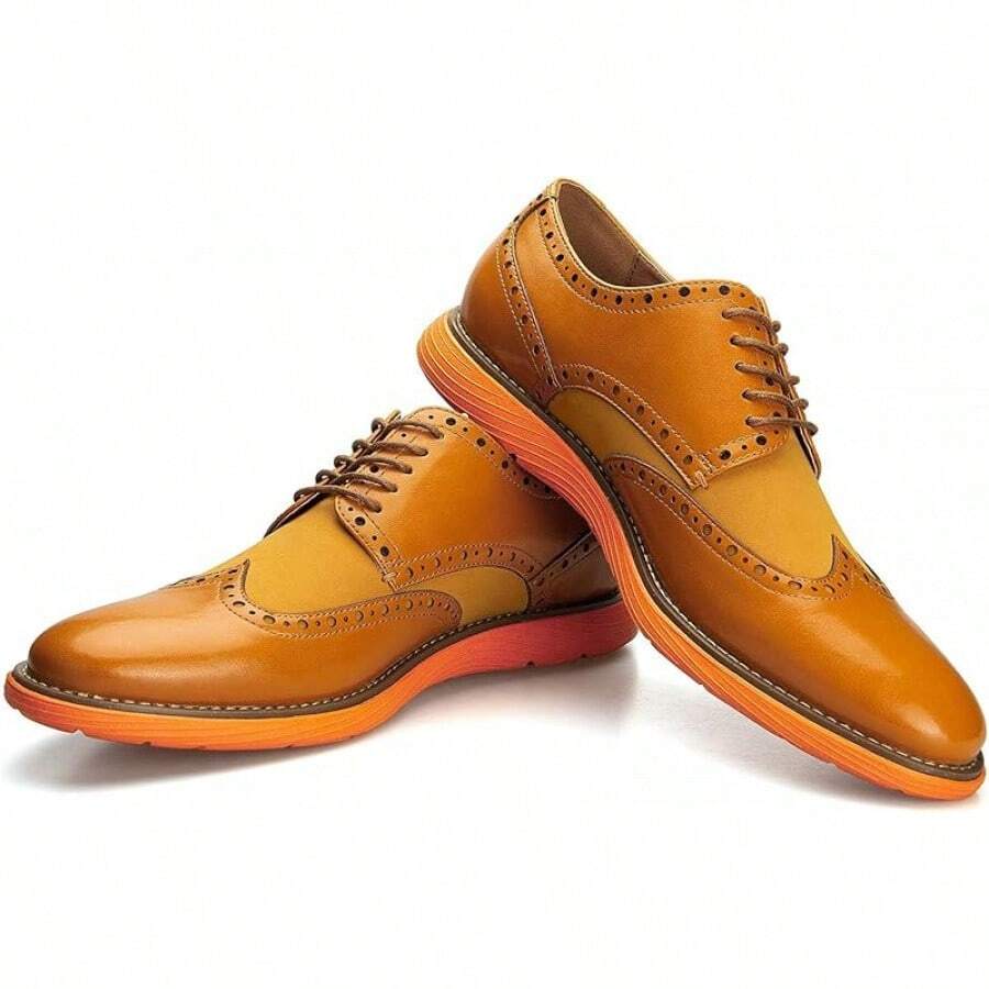 Men's Oxford Shoes Dress Shoes Men's Lightweight Lace-Up Fashion Shoes-20256688 - 棕色-01 - 查看 1