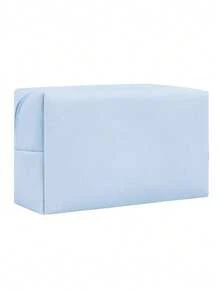 女士八角形化妆包，PU字母化妆包，便携式雪尼尔字母拉链化妆包，字母贴片PU皮革防水旅行洗漱包，字母组合化妆袋（字母A~Z），适合秋季家居装饰 - 藍色+珍珠字母 A-Z - 查看 14