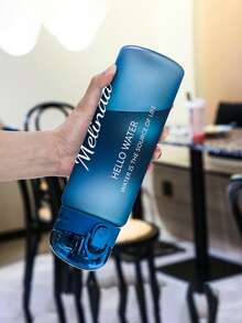 1pc Personalized Kids Gradient Color Water Bottle, Students Lightweight Sports Plastic Cup, Large Capacity Portable Hiking Mug,Multi-Functional,Ornamental,Letter,Stylish,Modern,Colorful,Cute,Adorable,Casual,Custom,Personalised,Unique,Customized,Ideal Gifts For Him,Ideal Gifts For Her - Multicolor - View 5