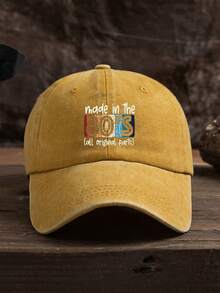 1 件男女通用 80 年代图案做旧可调节棒球帽，适合户外和休闲穿着