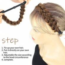 美人鱼尾巴造型合成编织发箍，可调节腰带，女士发饰 - 彩色 - 查看 7