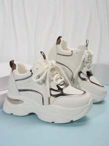 Women Wedge Sneakers - 杏 - 查看 2