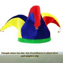 Halloween Party Celebration Performance Clown Hat, Masquerade Ball Costume Fancy Dress Prop, Comical Tall Hat