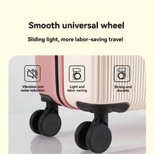 Large Capacity Lightweight Travel Suitcase Set, Macaron Color Block Rolling Luggage With Makeup Bag, Scratch-Resistant Surface, Swivel Wheels, Suitable For School, Vacation, Travel, Outdoor, Beach, Great Gift Bag For School School Accessories School Stuff