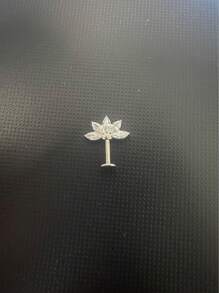 1 pieza Pendientes de aro de acero quirúrgico ASTM F136 con rosca interna y circonita cúbica, para perforaciones de labio, concha y hélice vertical de 16G