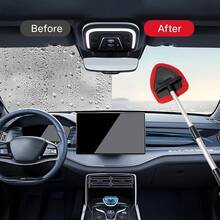 11pcs Auto Windshield Cleaning Kit With 6 Reusable Microfiber Pads, 2 Spray Bottles, Extendable Handles - Green, Popular Auto Cleaning Essential - 紅色 - 查看 3