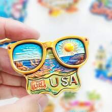 1pc Polyresin Fridge Magnet Souvenir, Landmarks Of Los Angeles, Seattle, Colorado Grand Canyon, Statue Of Liberty New York, Route 66, Brooklyn Cowboy, Home Decor, Kitchen, Bedroom Wall Decoration, Gifts From USA Travel - Multicolor - View 15