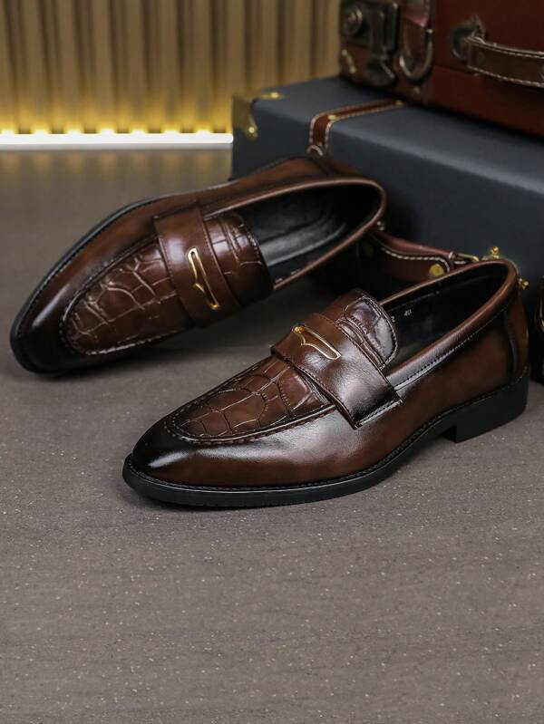 New Style Slip-On-On Loafers, British Streamlined Business Casual Leather Shoes