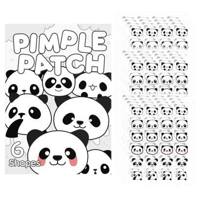 24/120片可爱熊猫痘痘贴，痘痘贴遮盖痘痘和瑕疵，温和清洁身体皮肤贴，节日礼物