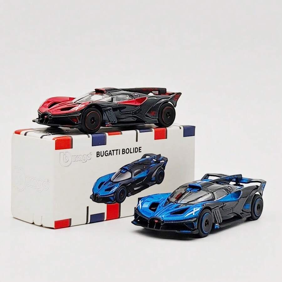 Burago 布加迪 Bolide 1:64 比例压铸模型车 - 优质合金收藏品 | 红色和蓝色可选