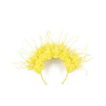 1Pc Feather Headbands For Women Double Sided Foam Flower Crown Headband Wide Hairband Flower Headpiece For Wedding Party Halloween