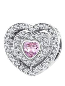 1 Mặt dây chuyền hình trái tim lấp lánh bằng bạc Sterling 925 thời trang phù hợp cho vòng tay, vòng tay nữ, đồ trang sức tự làm và trang phục hàng ngày, trang trí phù hợp cho bé gái khi trở lại trường - Bạc - Xem 14