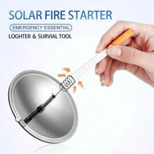 1 Stück Outdoor Solar Feuerzeug Camping Überlebens-Feuerstarter wasserdicht & windgeschützt Outdoor Notfall-Werkzeug Zubehör Outdoor Fuego Solar.