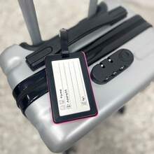 3 件套时尚字母设计行李标签套装，旅行配件包括行李箱 ID 地址夹、行李登机牌便携式标签袋，适用于学校学校配件学校用品旅行必备假期旅行箱配件 - 彩色 - 查看 5