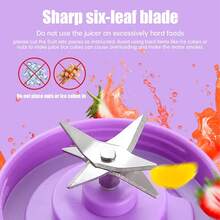 380ml Portable Blender Cup, Electric USB Juicer, Mini Blender, Suitable For Milkshakes And Salads, Juicing, Six-Blade, Powerful Stirring, Very Suitable For Stirring Use - Hồng - Xem 6