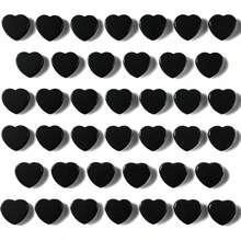 Imanes de nevera - 20PCS imanes de nevera lindos, imanes decorativos fuertes para pizarra blanca, casillero, foto y mapa - imán pequeño negro de alta resistencia para hogar oficina escuela cocina (corazón) - Imán de corazón negro - 40 unidades - Ver 2
