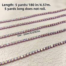 (5码/10码)银色AB钻、水晶钻密链、银钻、爪链、钻石链、钻石爪链、钻石装饰链、电泳链、电镀密爪钻石缝纫工艺链DIY、圣诞节和万圣节装饰、优雅简约身体链、钻石装饰链、 - 彩色 - 查看 22