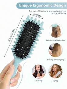 1 pieza Peine, hecho de tallos de nailon y trigo sarraceno, es un regalo perfecto para el Día de San Valentín. Presenta una función de masaje y se puede usar tanto en cabello seco como húmedo para desenredar y alisar el cabello sin nudos. Compacto y conveniente, fácil de transportar, Set de peines - Multicolor - Ver 5