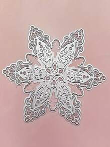 1pc Christmas Snowflake Die-Cut Embossing Stencil, Metal Cutting Dies For DIY Scrapbooking, Photo Album Decorative Craft, Silver Grey Christmas Theme Paper Card Making Tool