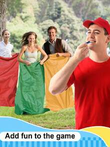 6 件/2 套 - 土豆袋赛跑和跳袋+鸡蛋勺赛跑套装，木制鸡蛋平衡接力赛 - 39.37 英寸户外家庭游戏，适合圣诞节、生日派对、嘉年华、圣诞土豆袋赛跑袋、户外派对游戏、跳袋、生日毕业典礼、派对、野外活动日、生日派对、户外家庭聚会、烧烤、万圣节派对用品 - 彩色 - 查看 9