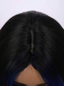 24-Inch Blue Highlighted Curly Wig - Rose Hair Network Oil-Resistant Singing Street Style - 挑染藍色 - 查看 7