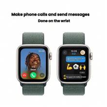 Apple Reloj SE GPS de 40/44 mm con GPS individual, caja de aluminio, correa deportiva, natación, fitness y monitorización de la salud, Starlight + Loop verde lago