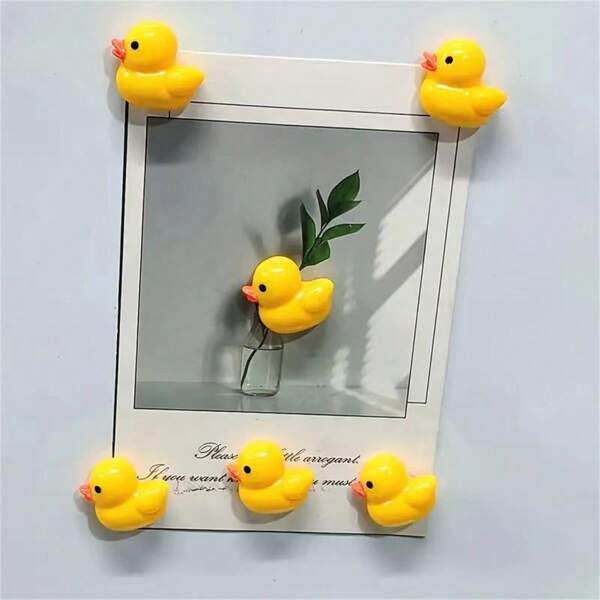 Set de 8 imanes de nevera con forma de pato, de plástico ovalado con dibujos animados, decorativos para la cocina, pizarra de oficina, lindos adhesivos para refrigerador, decoración del hogar