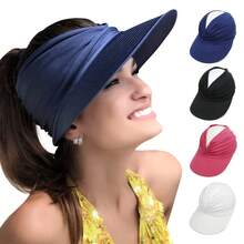 Beach Hat Women Spring Summer New Hat Vacation Travel Hat Ladies Outdoor Sports Visor Hat - 黑色 - 查看 7