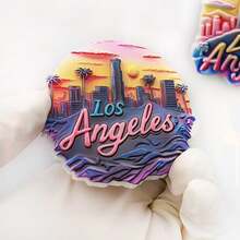 1pc Polyresin Fridge Magnet Souvenir, Landmarks Of Los Angeles, Seattle, Colorado Grand Canyon, Statue Of Liberty New York, Route 66, Brooklyn Cowboy, Home Decor, Kitchen, Bedroom Wall Decoration, Gifts From USA Travel - Multicolor - View 22