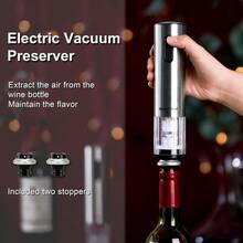 - Juego de abrebotellas de vino eléctrico con base de carga, regalo de vino 7 en 1 con aireador de vino, bomba de aspiradora eléctrica con 2 topes para fiestas en casa - Ninguno - Ver 4