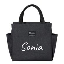 1pc Personalized Lunch Tote Bag, Waterproof, Portable, Insulated, Large Capacity Zipper Pouch, Suitable For School, Vacation, Commuting, Holiday/Birthday Gift For Girlfriend/Parents/Kids