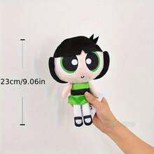 THE POWERPUFF GIRLS 23 厘米经典可爱飞天小女警毛绒玩具娃娃，蓬松泡泡小狗卡通填充动物生日礼物 - 彩色 - 查看 8