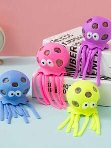 1-3 件/包随机颜色章鱼软挤压球、海洋动物挤压玩具、水珠减压球、适合教室、青少年和儿童缓解焦虑的坐立不安玩具