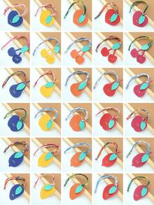 1 pieza Llavero personalizado con iniciales y forma de fruta con cuerda de satén colorida, monograma dorado personalizado de cereza como accesorio para bolsas, llavero personalizado y lindo en forma de manzana, melocotón, limón, mango, pera como accesorios para bolsos, regalo para mujer para boda o San Valentín - Multicolor - Ver 12