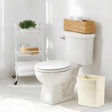 Natal Travertine Textures Bathroom Trash Can 1.8 Gallon(Liter) Small Kitchen Garbage Can, Living Room Bedroom Trash Can, Decorative Wastebasket Home Office, Handmade Resin Waste Bin - Đá vàng - Xem 7