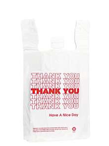 Thank You Bags, 200 Pcs, White Plastic, 11.5X6.5x22, Retail Shopping & Merchandising Bags - trắng - Xem 4